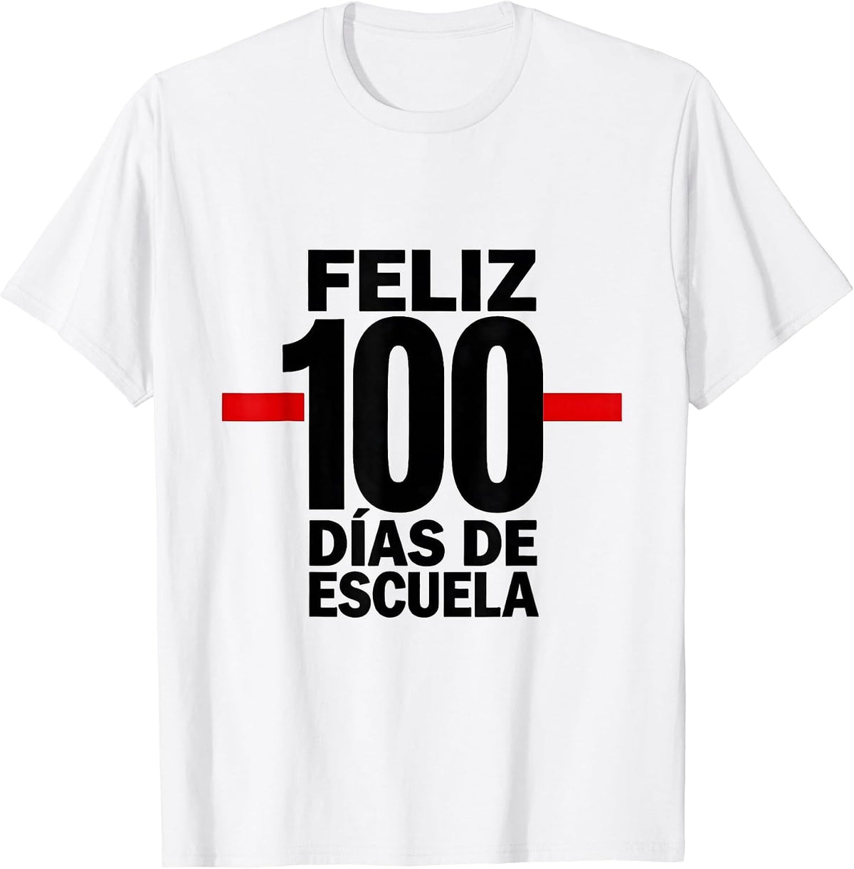 Men's Feliz 100 Días de Escuela Minimalist Spanish Teacher 100th T-Shirt - White