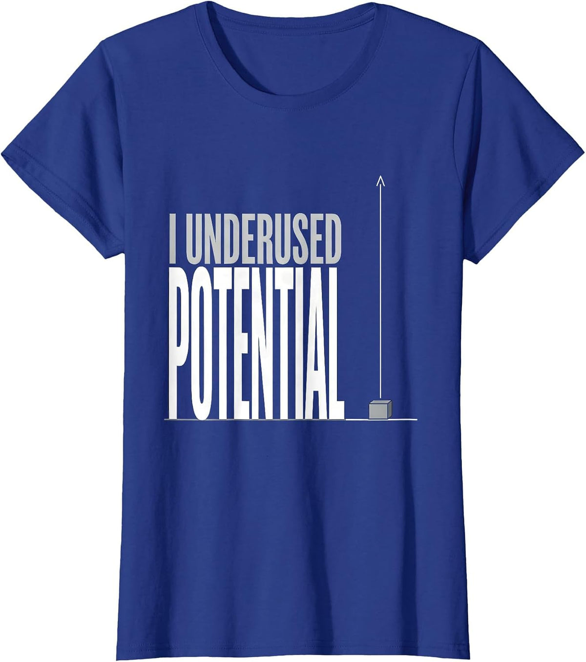 Women's I Underused Potential Funny Physics Pun Humor T-Shirt - Royal Blue