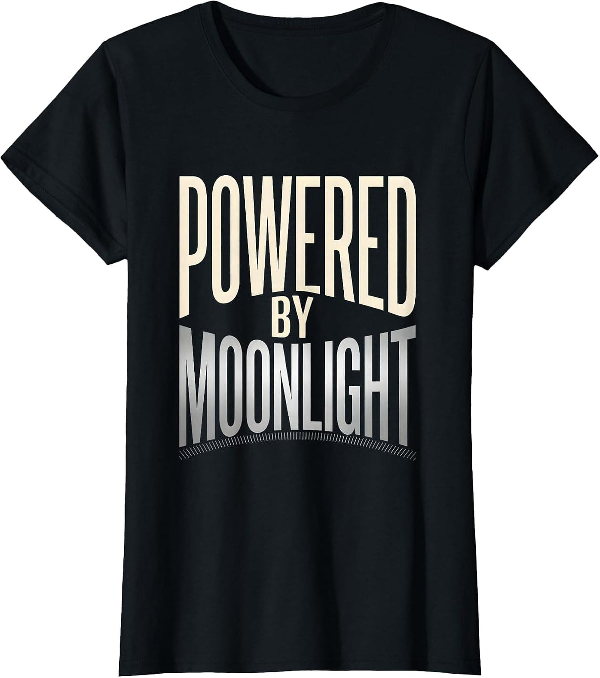 Powered By Moonlight Celestial Astronomy Lunar Cycle Boho T-Shirt - Black