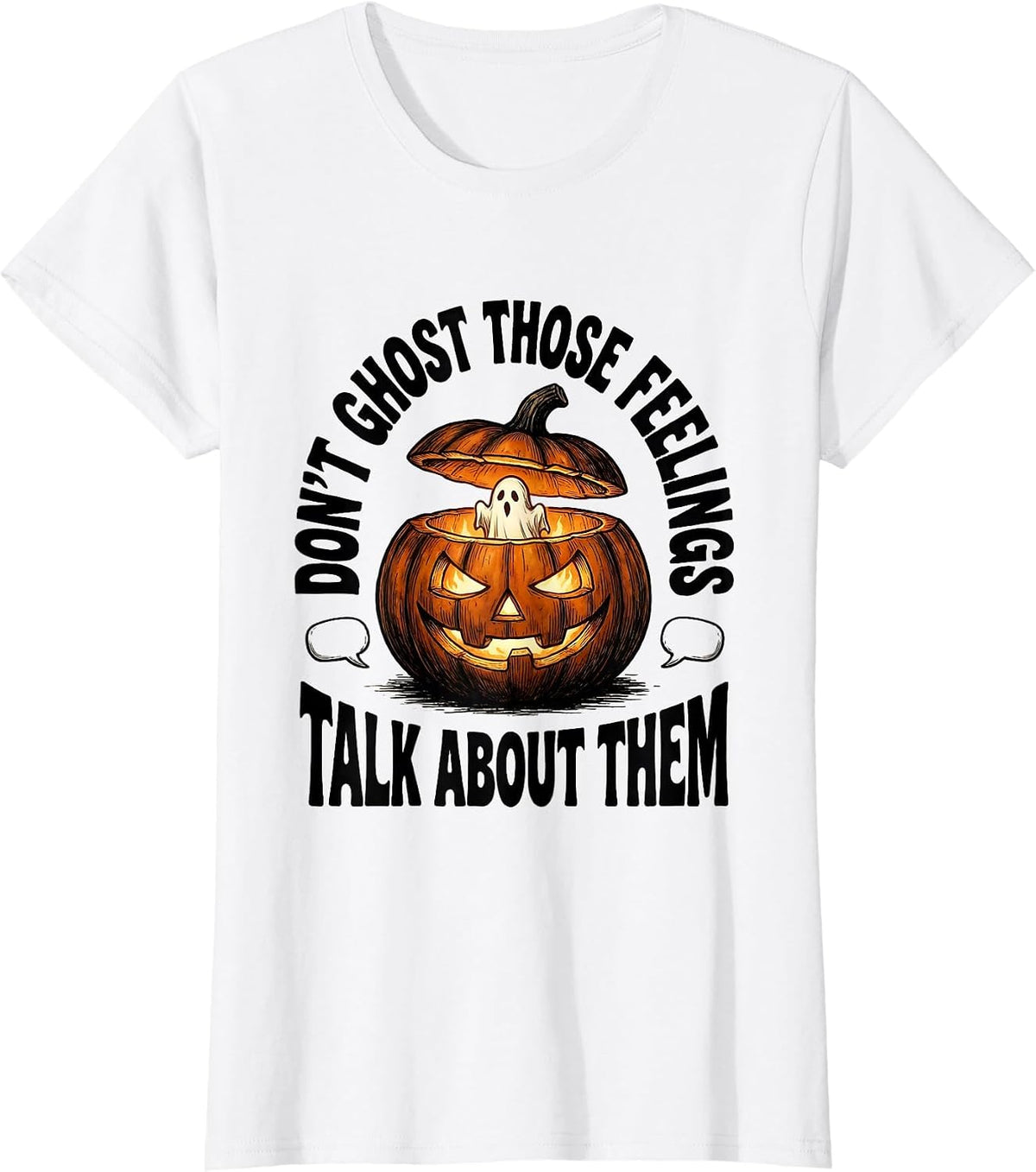 Don't Ghost Those Feelings Talk About Them School Counselor T-Shirt - White