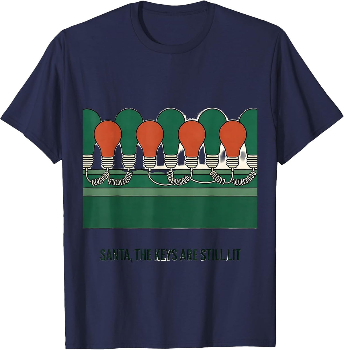 Santa, The Keys Are Still Lit Funny 911 Dispatcher Christmas T-Shirt - Navy Blue