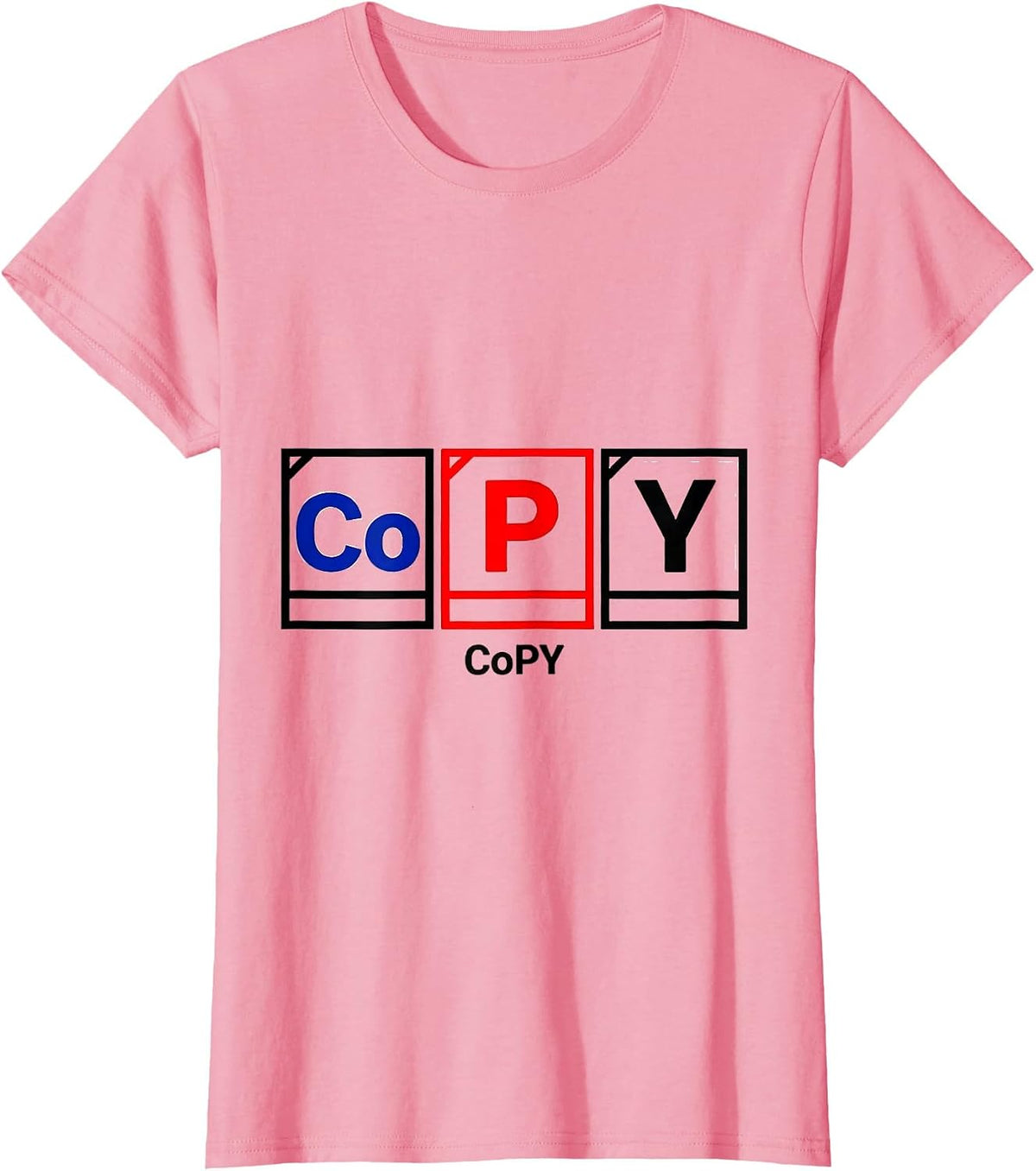 Women's CoPY Geometric Nerdy Chemistry Pun Science Humor T-Shirt - Pink