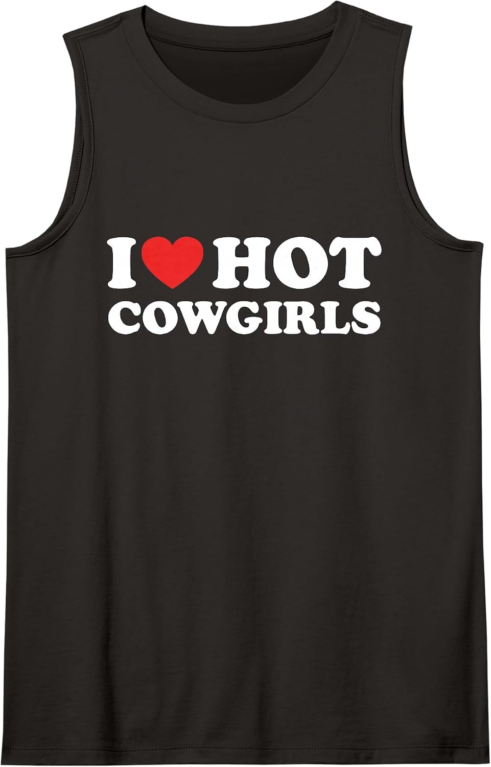 I Love Hot Cowgirls Funny I Heart Hot Cowgirls Lover Gift Sleeveless Tank Top - Black