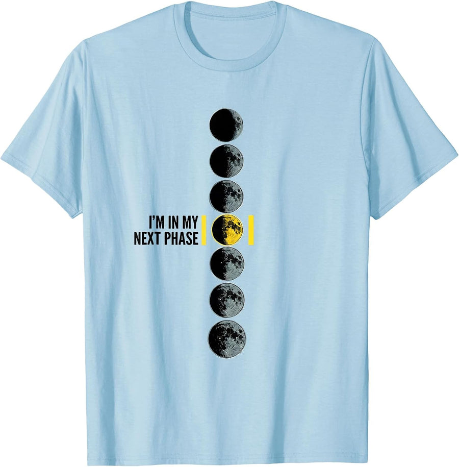 Men's I'm In My Next Phase Science Teacher Moon Phases Astronomy T-Shirt - Baby Blue