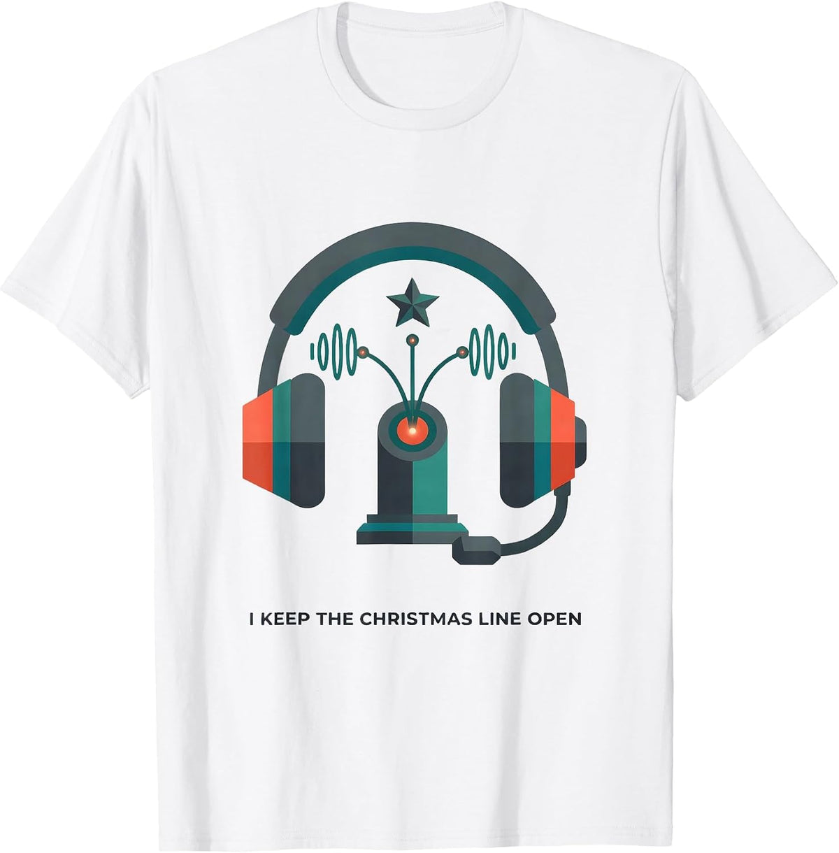 Men's I Keep The Christmas Line Open Funny 911 Dispatcher T-Shirt - White