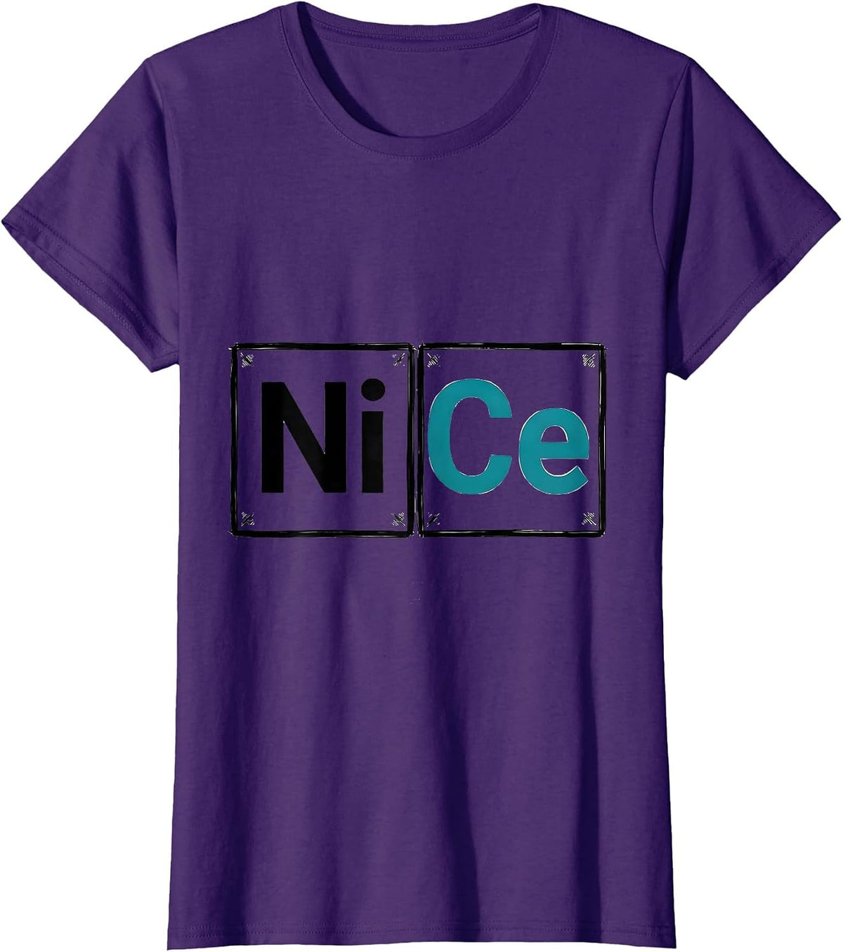 Women's NiCe Funny Science Element Periodic Table Chemistry Humor T-Shirt - Purple
