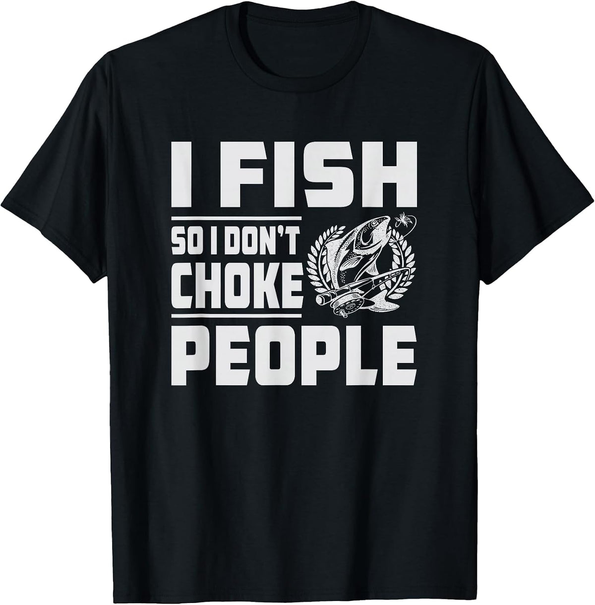 Funny Bass Fishing T-Shirt - Black