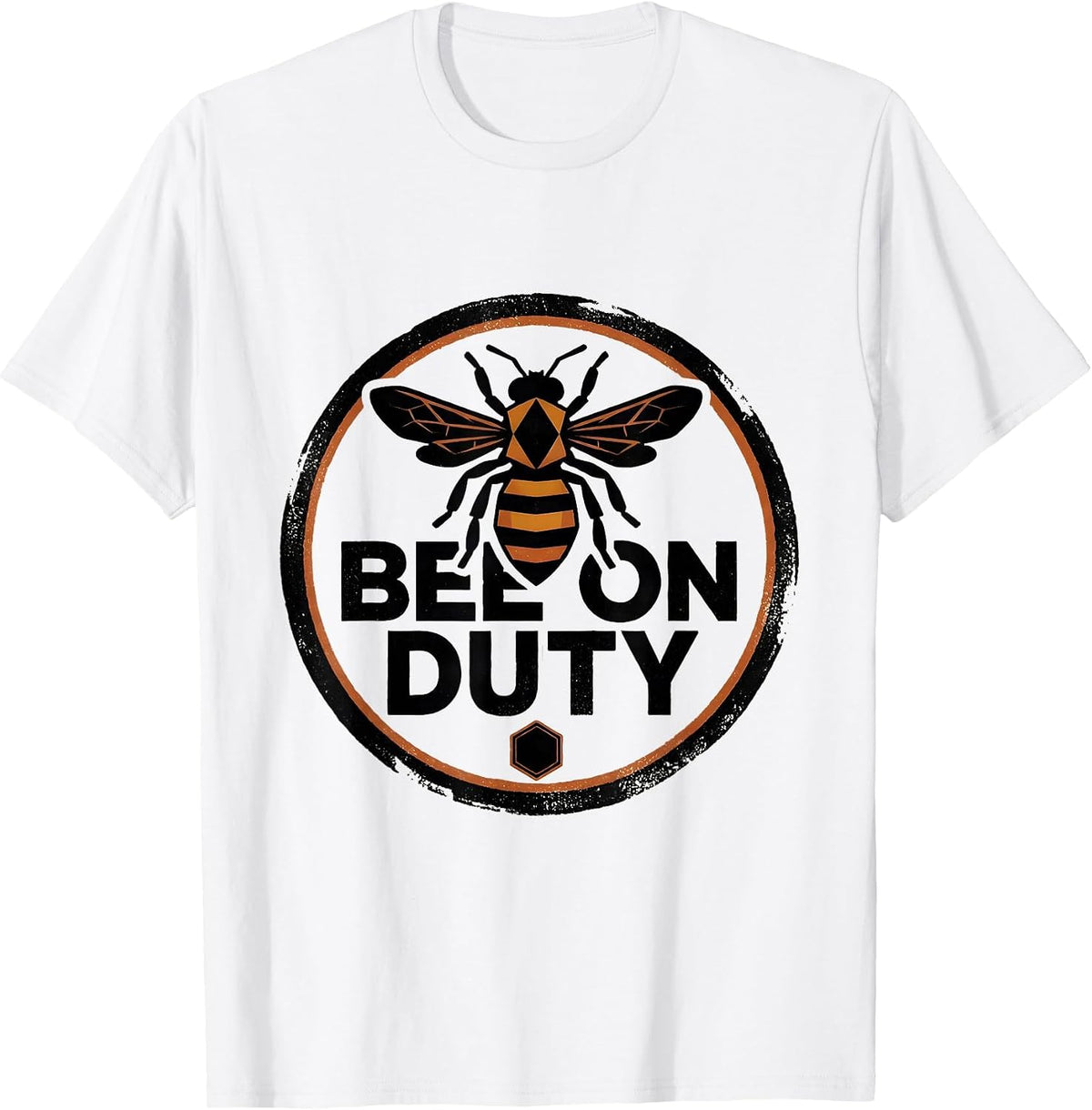 Men's Bee On Duty Rubber Stamp Beekeeper Honey Humor Vintage T-Shirt - White