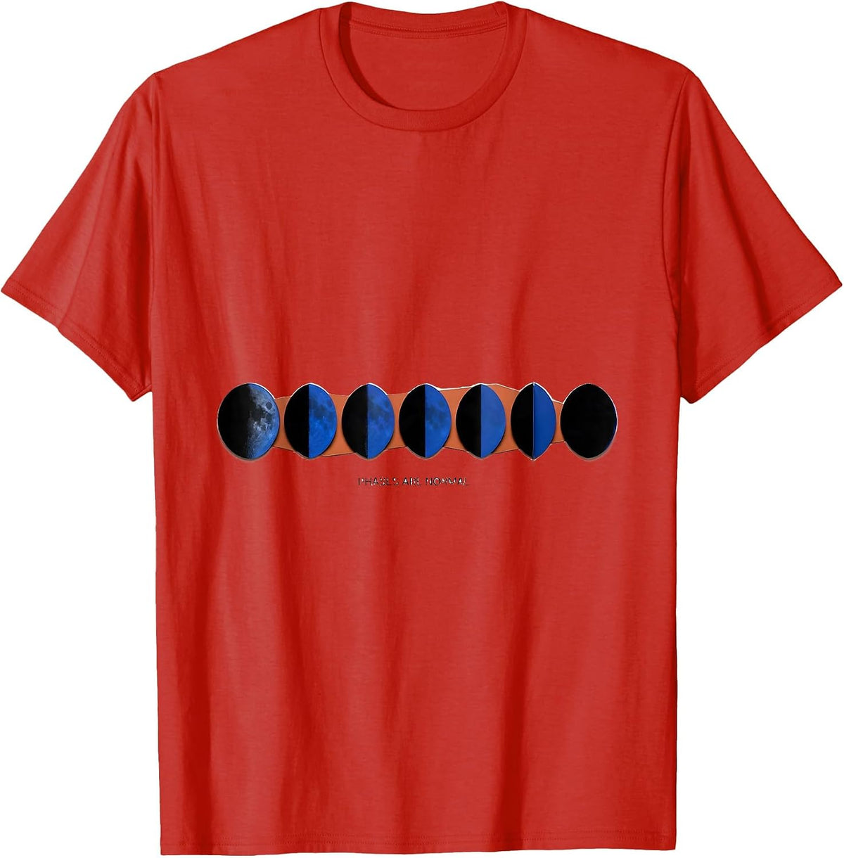 Men's Phases Are Normal Geometric Moon Phase Astronomy Astrology T-Shirt - Red