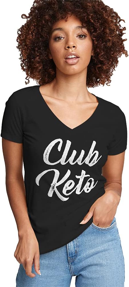 Indica Plateau Club Keto Womens V-Neck T-Shirt - Black