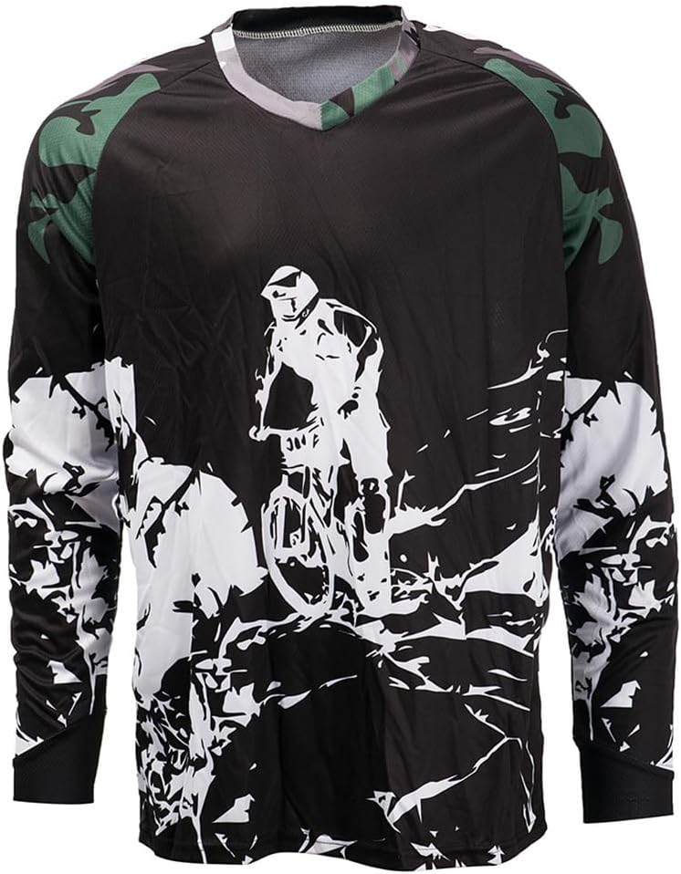Hotlion Cycling Jersey Men Long Sleeve MTB Motocross Shirt Off-Road Racewear - B41cd9502