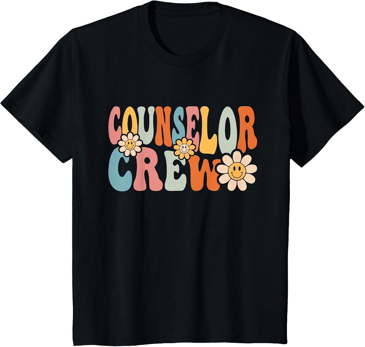 Counselor Crew Shirt Funny Back to School Teachers Students T-Shirt - Black