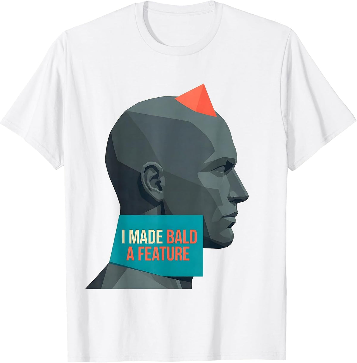 Men's I Made Bald A Feature Funny Bald Men Barber Humor T-Shirt - White