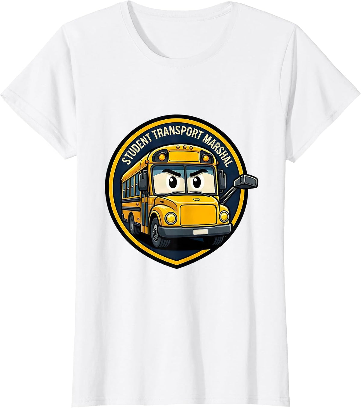 Student Transport Marshal Funny School Bus Driver T-Shirt - White