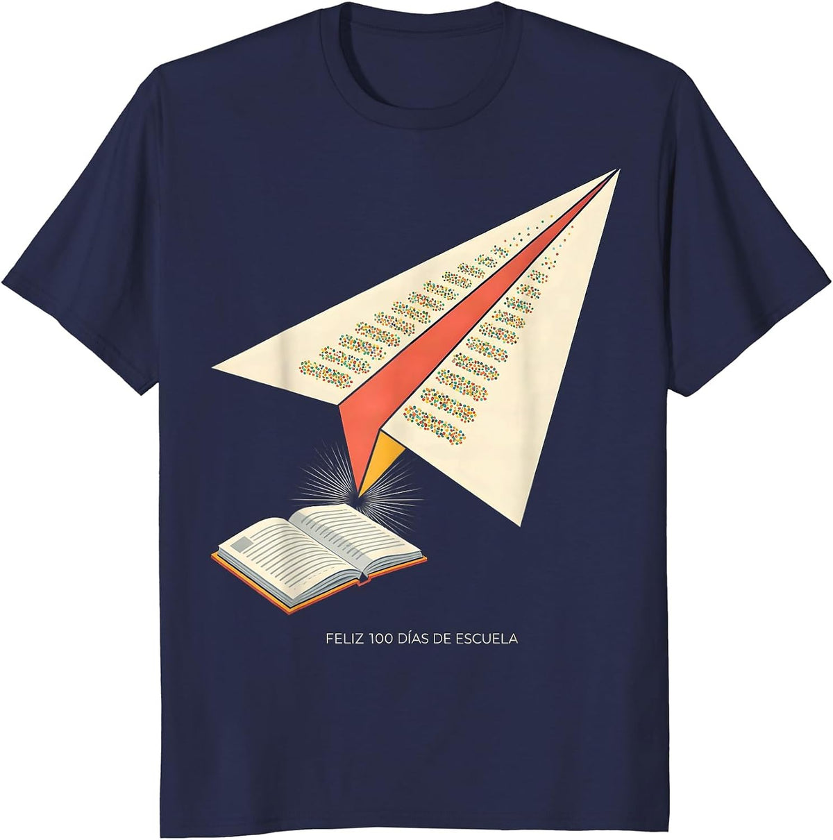 Feliz 100 Días de Escuela Spanish Teacher 100th Day School T-Shirt - Navy Blue