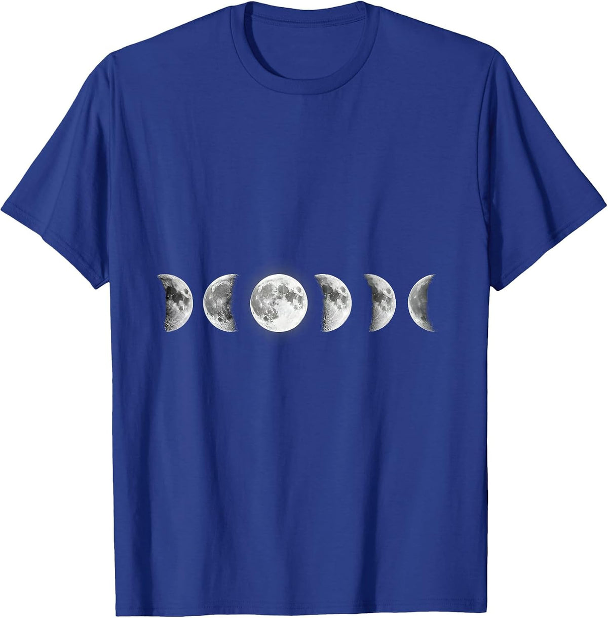 Moon Phases Celestial Astronomy Graphic Vintage Design T-Shirt - Royal Blue