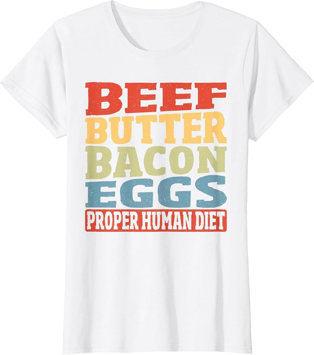 Keto Diet Ketogenic Beef Butter Bacon Eggs BBBE T-Shirt - White