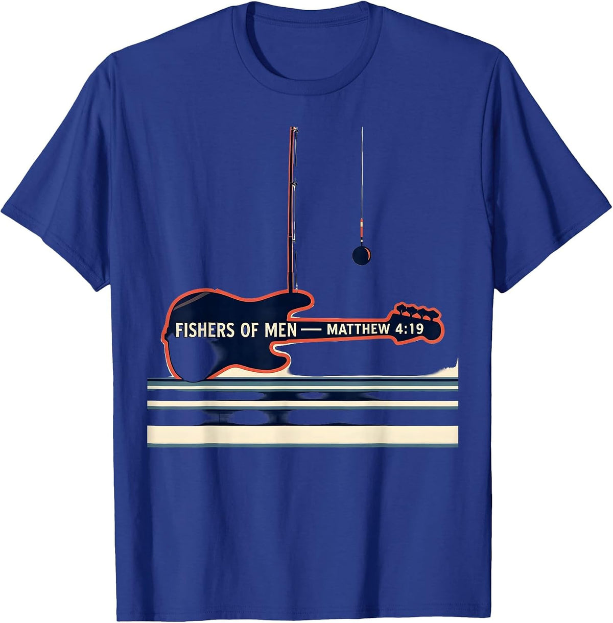Fishers Of Men Matthew 4:19 Bass Silhouette Christian T-Shirt - Royal Blue