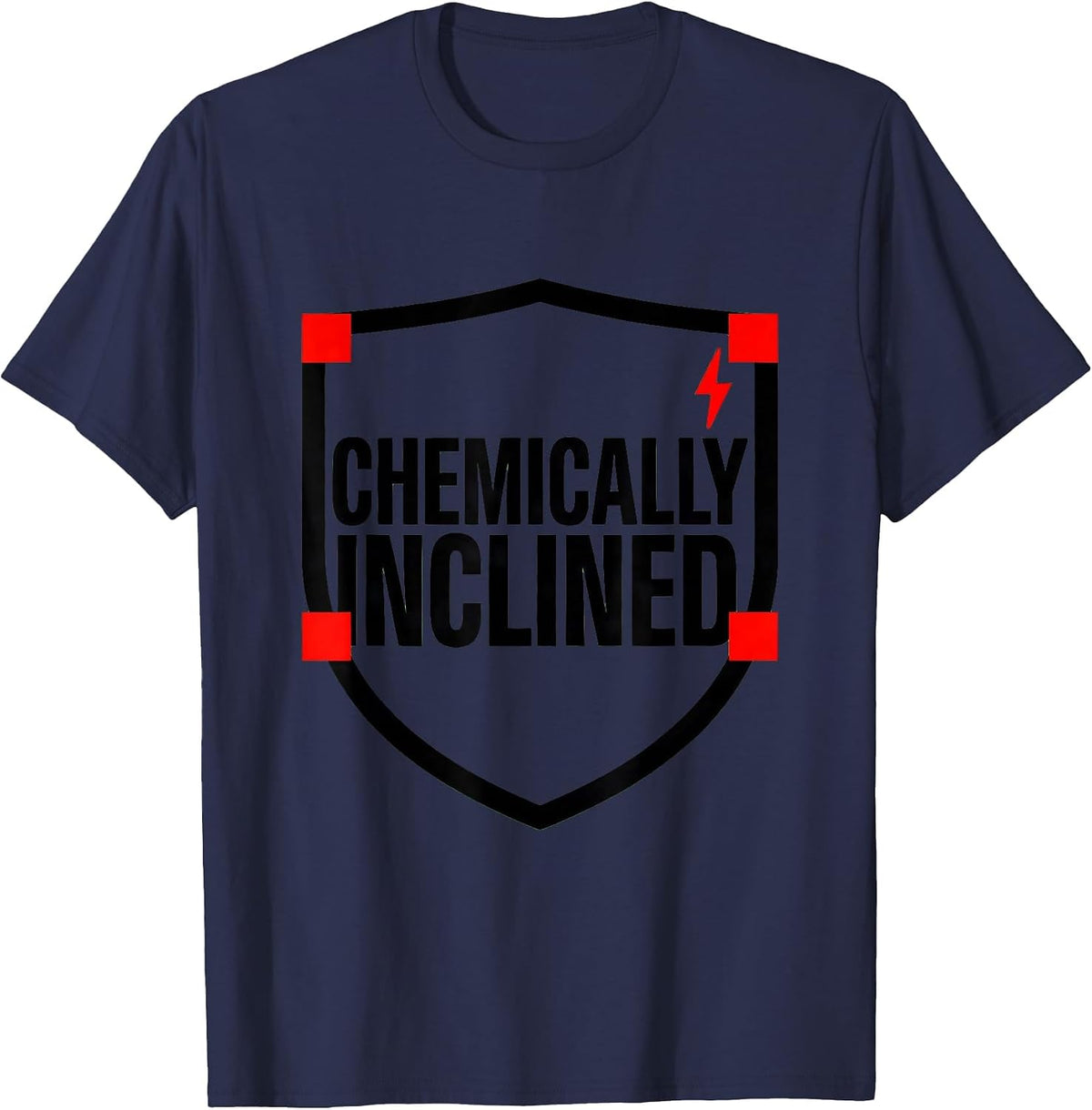 Men's Chemically Inclined Funny Science Chemistry Student Gift T-Shirt - Navy Blue