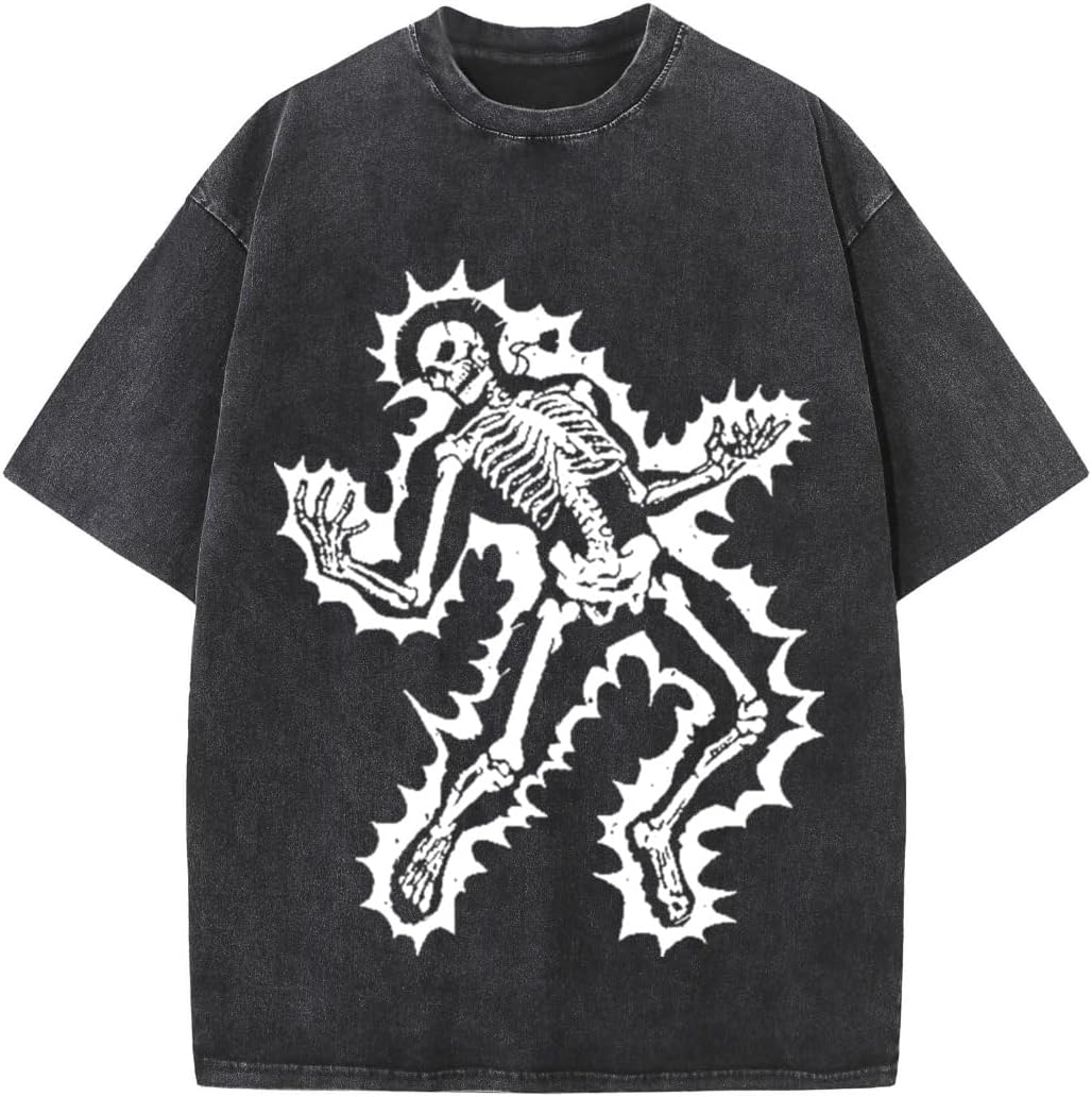 Y2K Vintage Hip-hop T-Shirt Made of Pure Cotton, Loose Fitting, Men's and Women's Short Sleeves - Black6