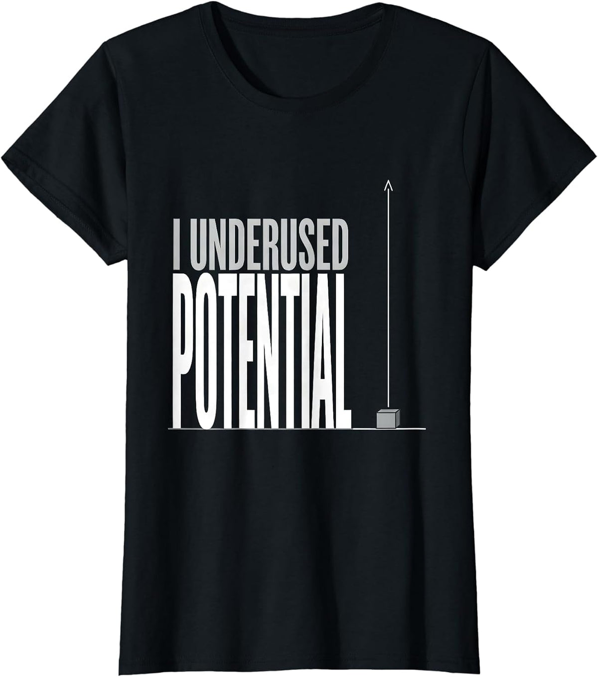 Women's I Underused Potential Funny Physics Pun Humor T-Shirt - Black