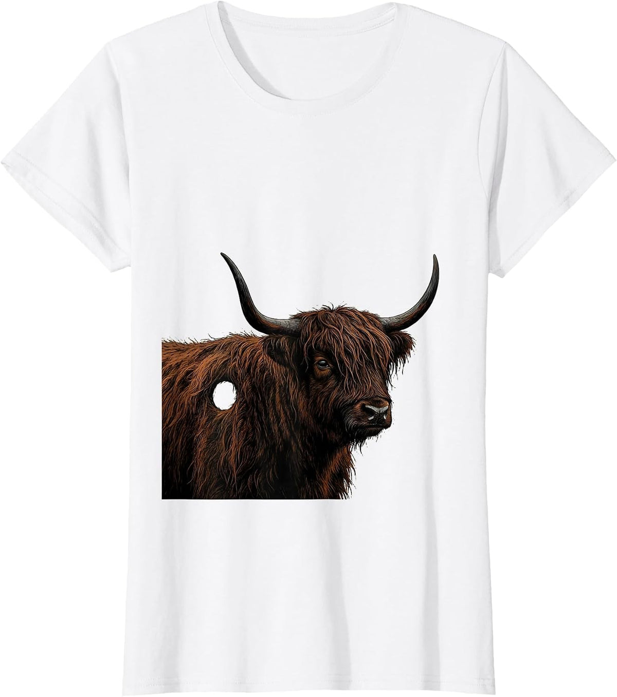 Highland Cow Minimalist Cute Scottish Humor T-Shirt - White
