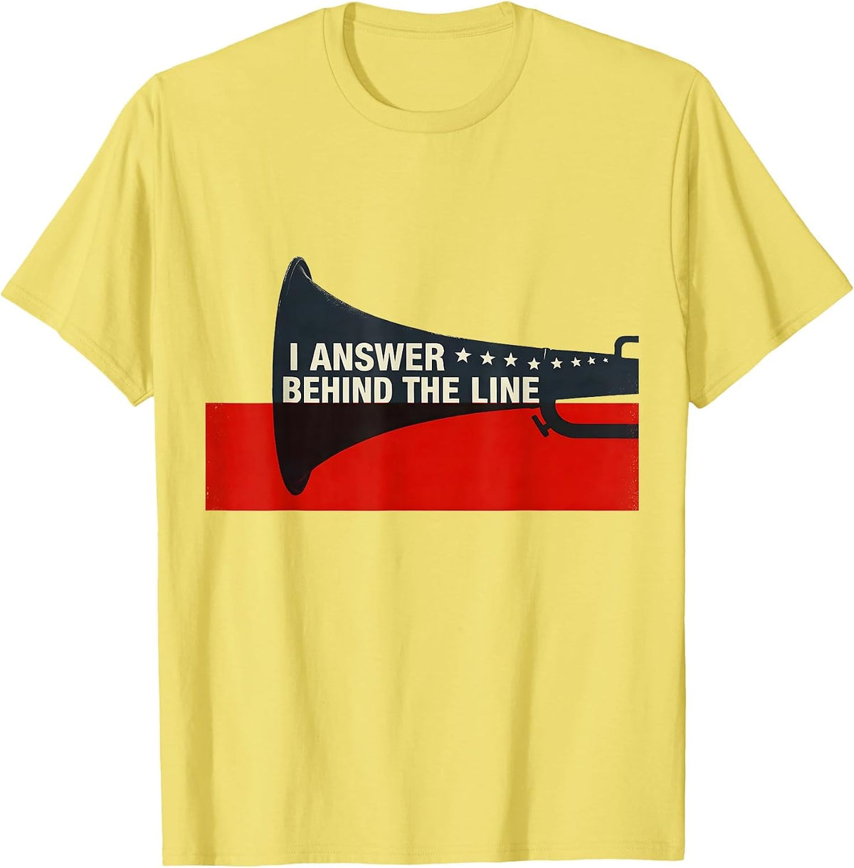 Men's I Answer Behind The Line Funny Firefighter Fire Department T-Shirt - Lemon Yellow