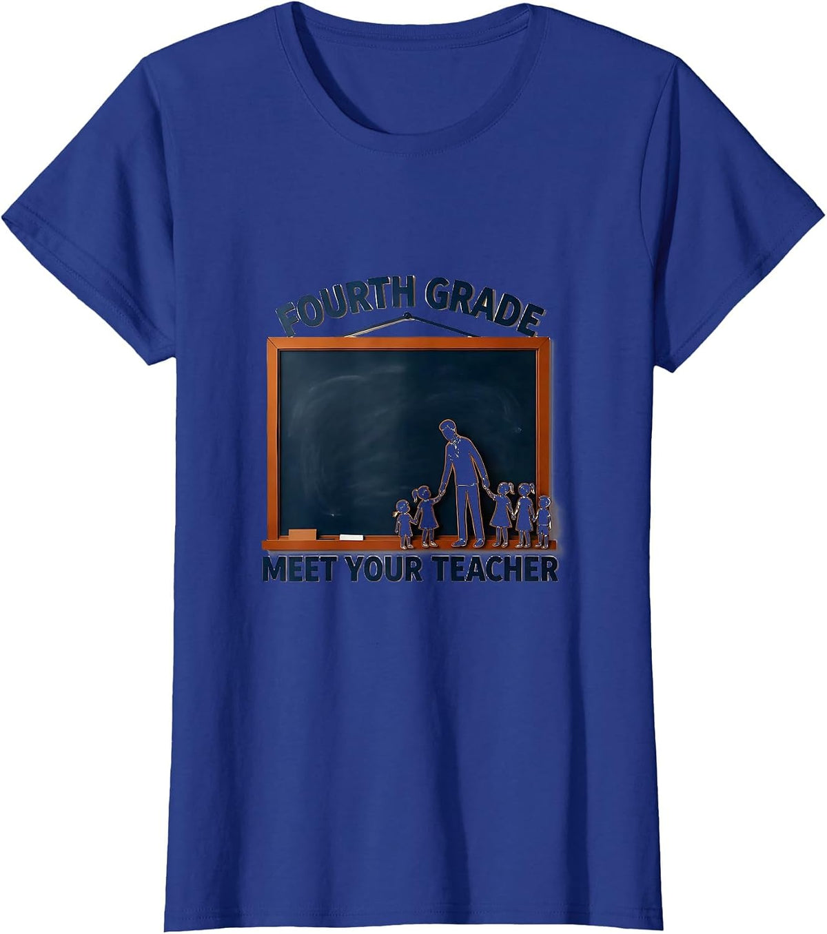 Women's Fourth Grade Meet Your Teacher Funny Teacher Team Back To T-Shirt - Royal Blue