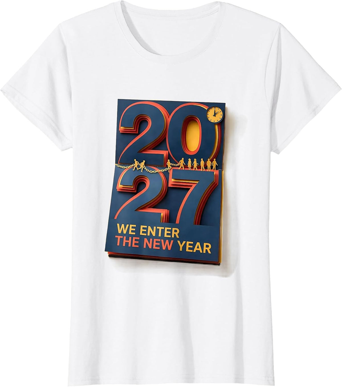 We Enter The New Year 2027 Festive Family Party Countdown T-Shirt - White