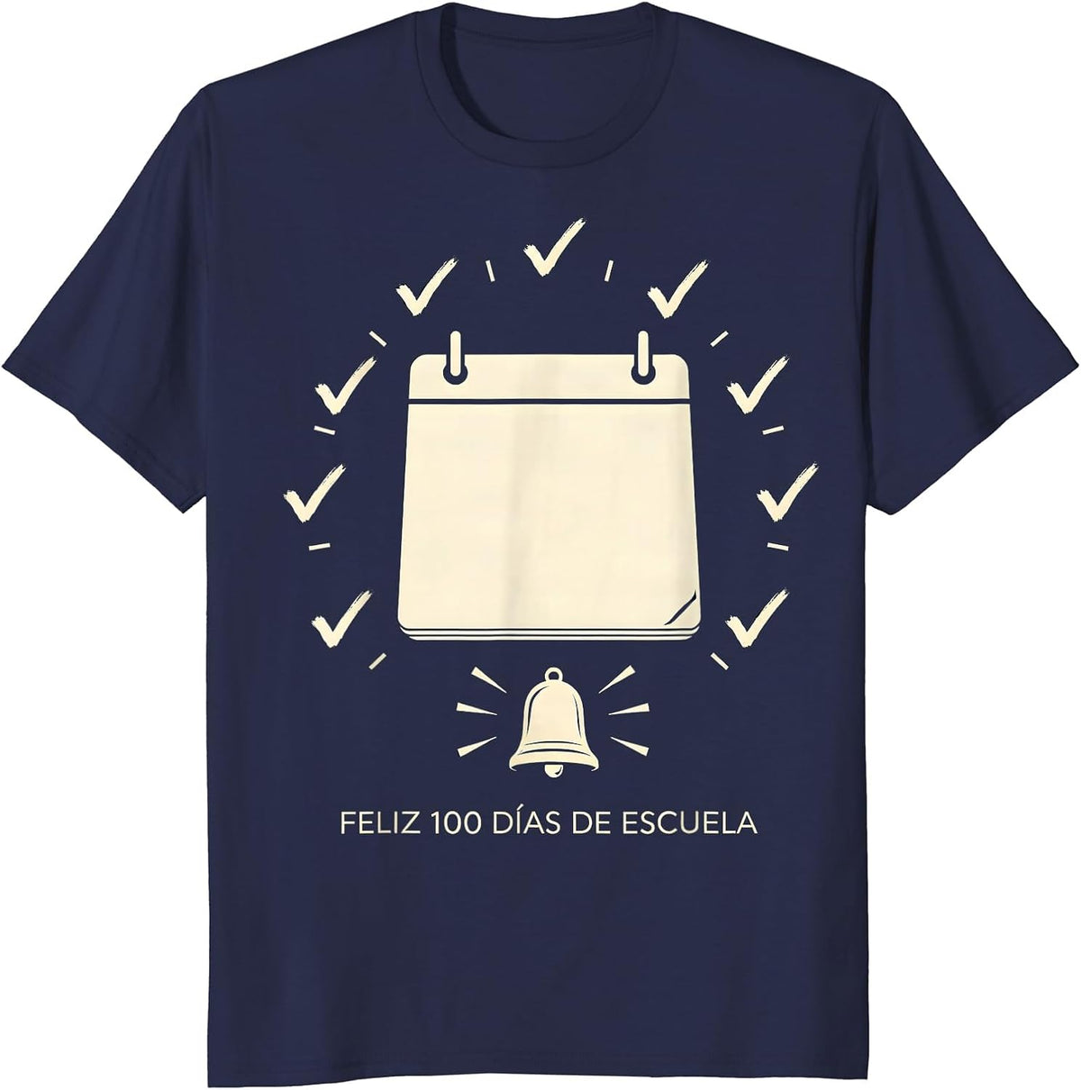 Men's Feliz 100 Días de Escuela Spanish Teacher 100th Day School T-Shirt - Navy Blue