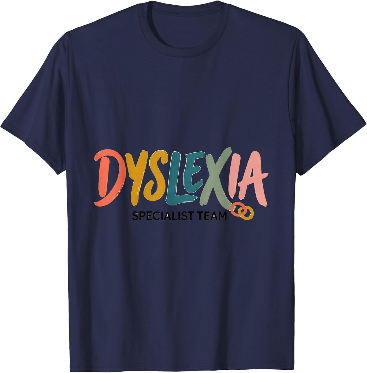 Dyslexia Specialist Team Dyslexia Teacher Squad Awareness T-Shirt - Navy Blue