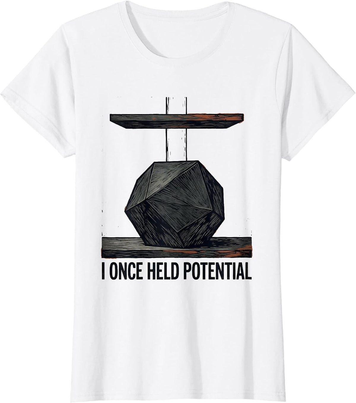 Women's I Once Held Potential Funny Physics Pun Humor T-Shirt - White