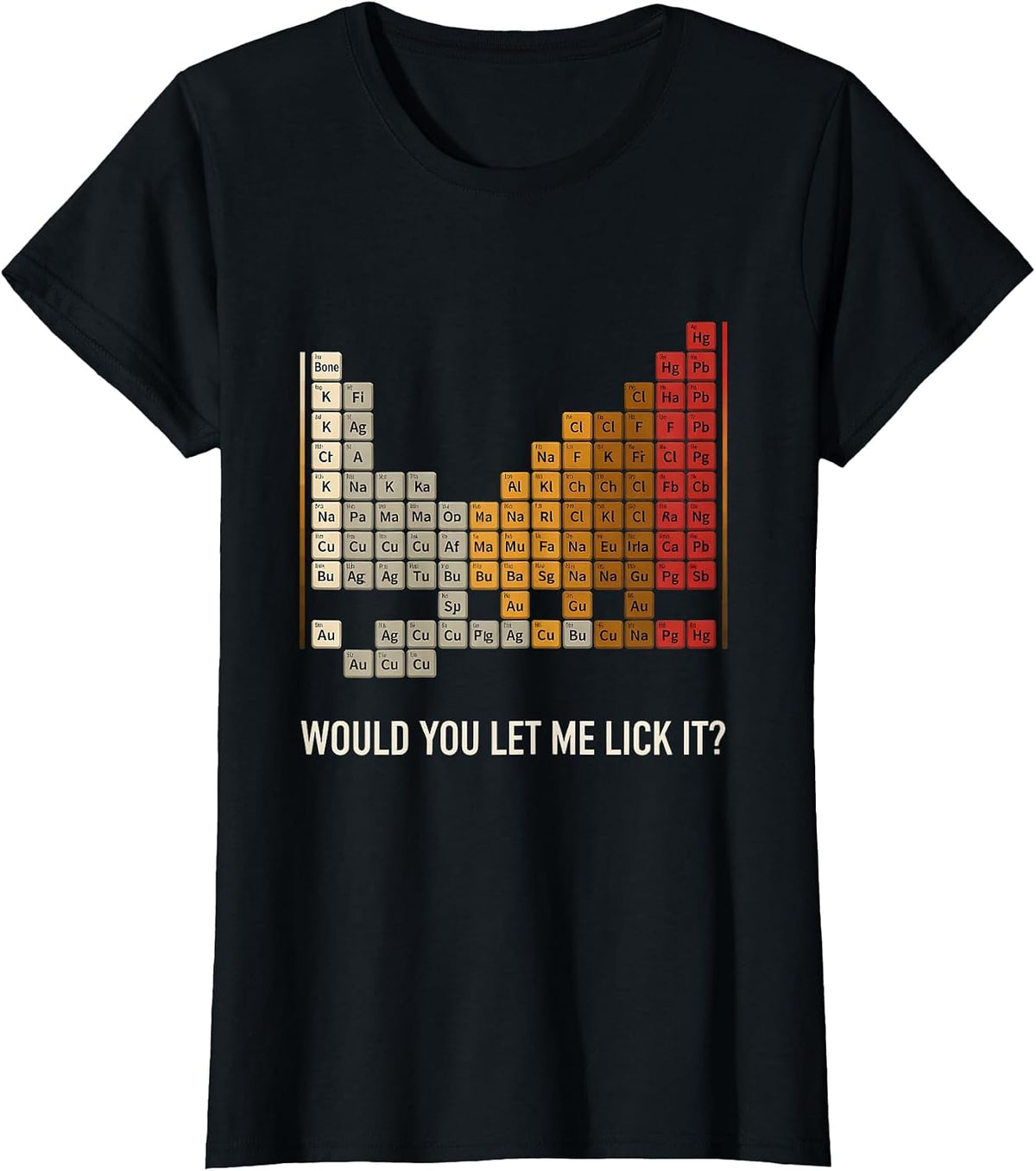 Women's Would You Let Me Lick It Funny Periodic Table Chemistry T-Shirt - Black