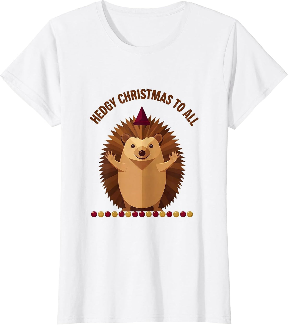 Women's Hedgy Christmas To All Cute Hedgehog Animal Lover Holiday T-Shirt - White