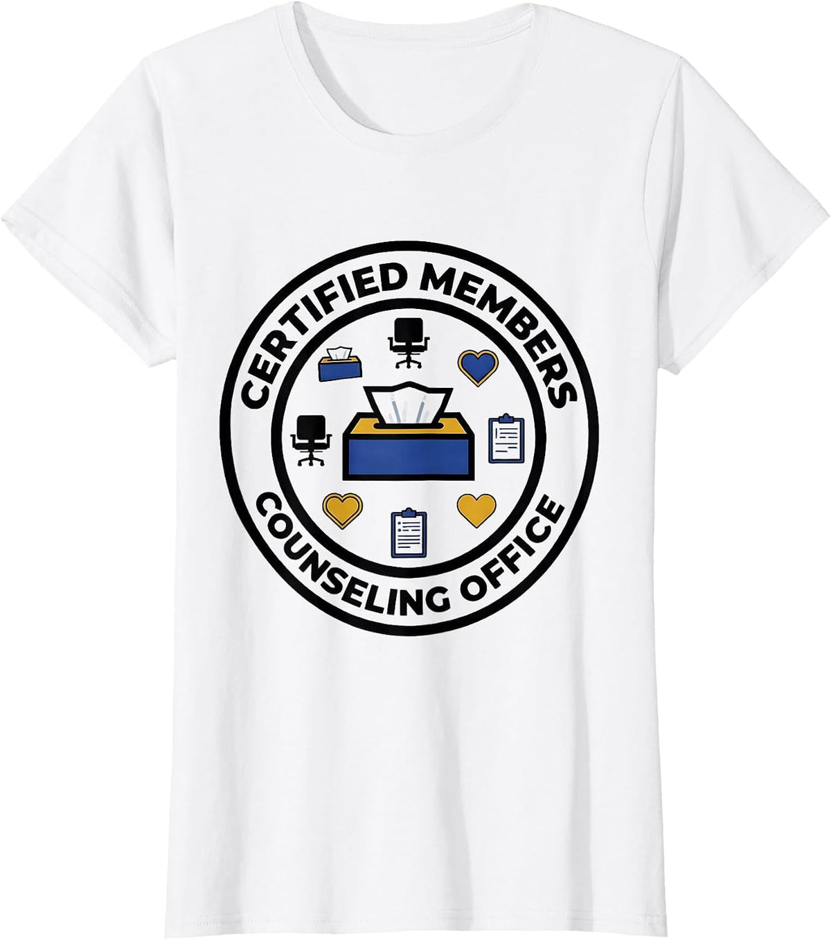 Women's Certified Members Counseling Office Geometric School T-Shirt - White