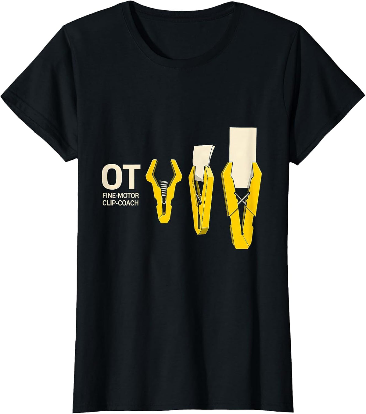 Women's OT Fine-Motor Clip-Coach Occupational Therapy Work Pride T-Shirt - Black