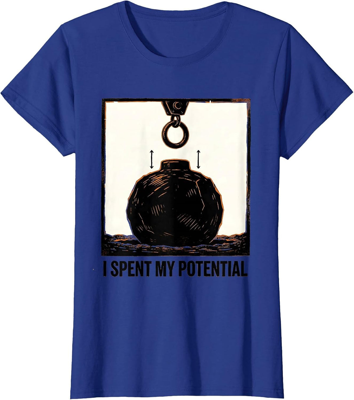 Women's I Spent My Potential Funny Physics Pun Humor T-Shirt - Royal Blue