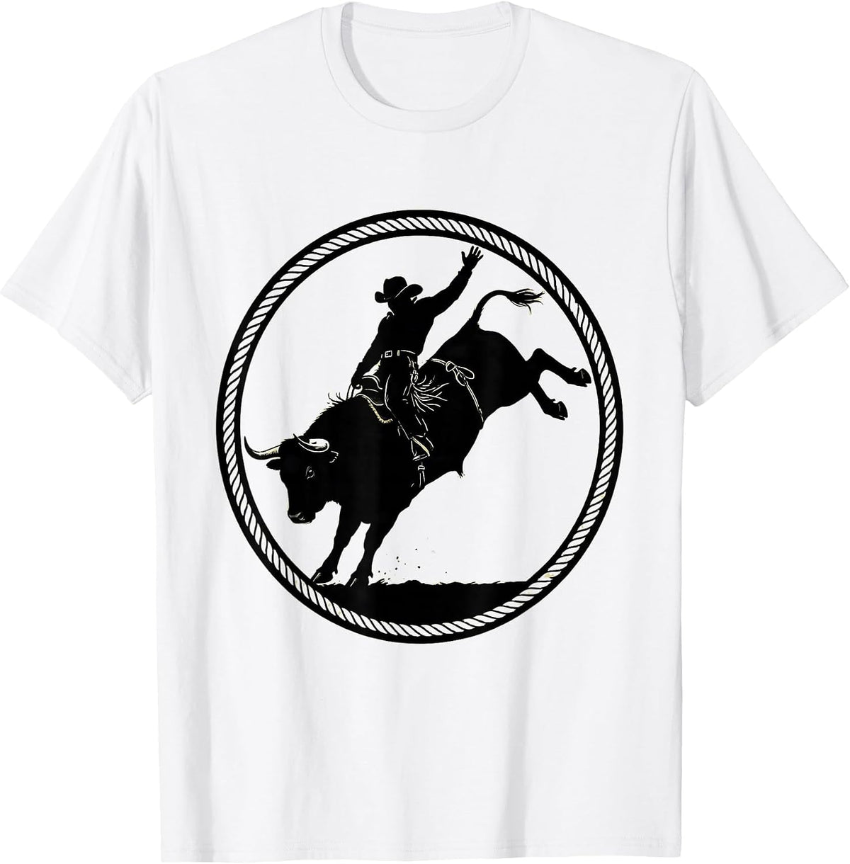 Men's 90s Country Rodeo Bull Riding Graphic T-Shirt - White