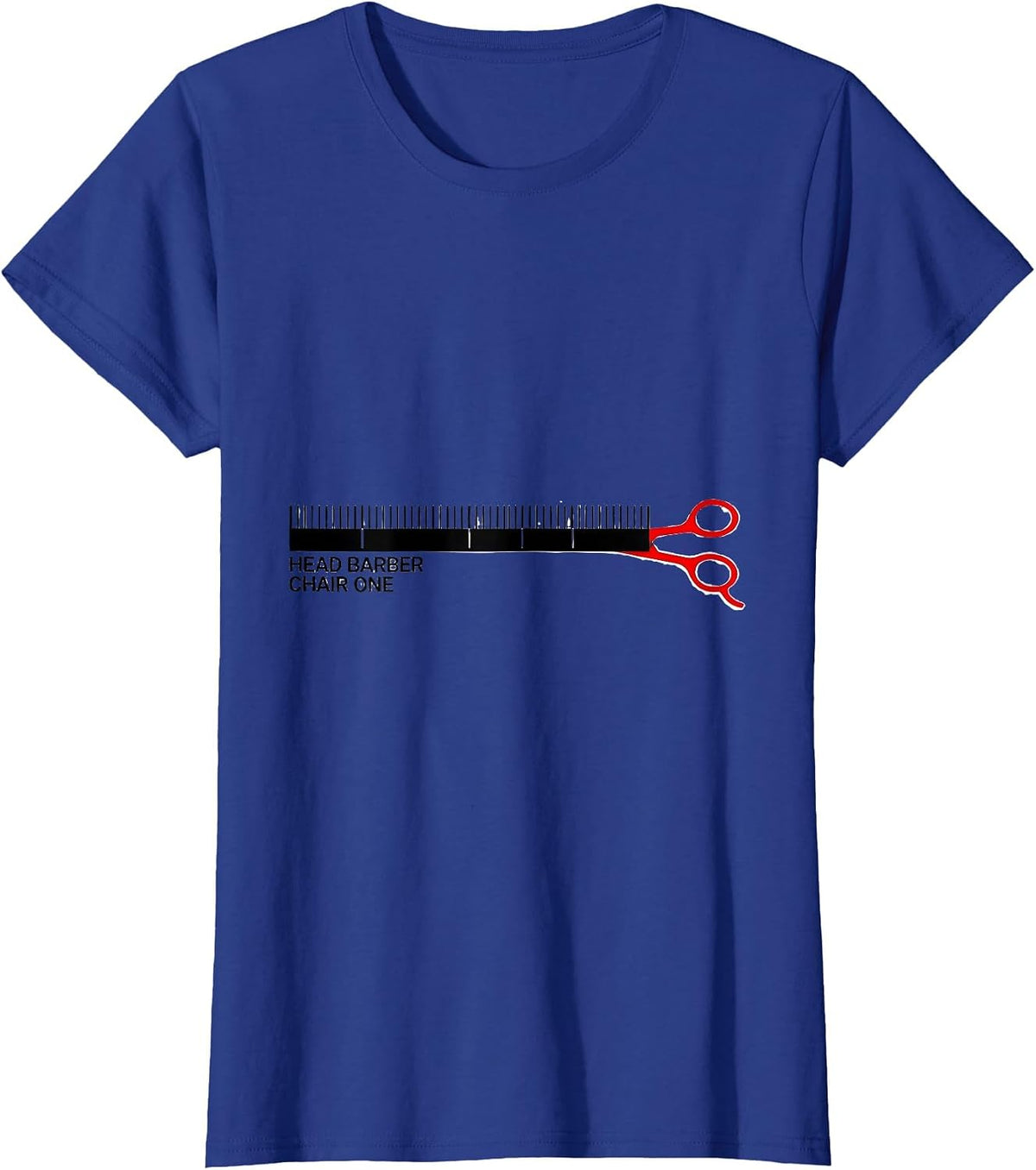 Women's Head Barber Chair One Funny Hairdresser Barber Gift T-Shirt - Royal Blue