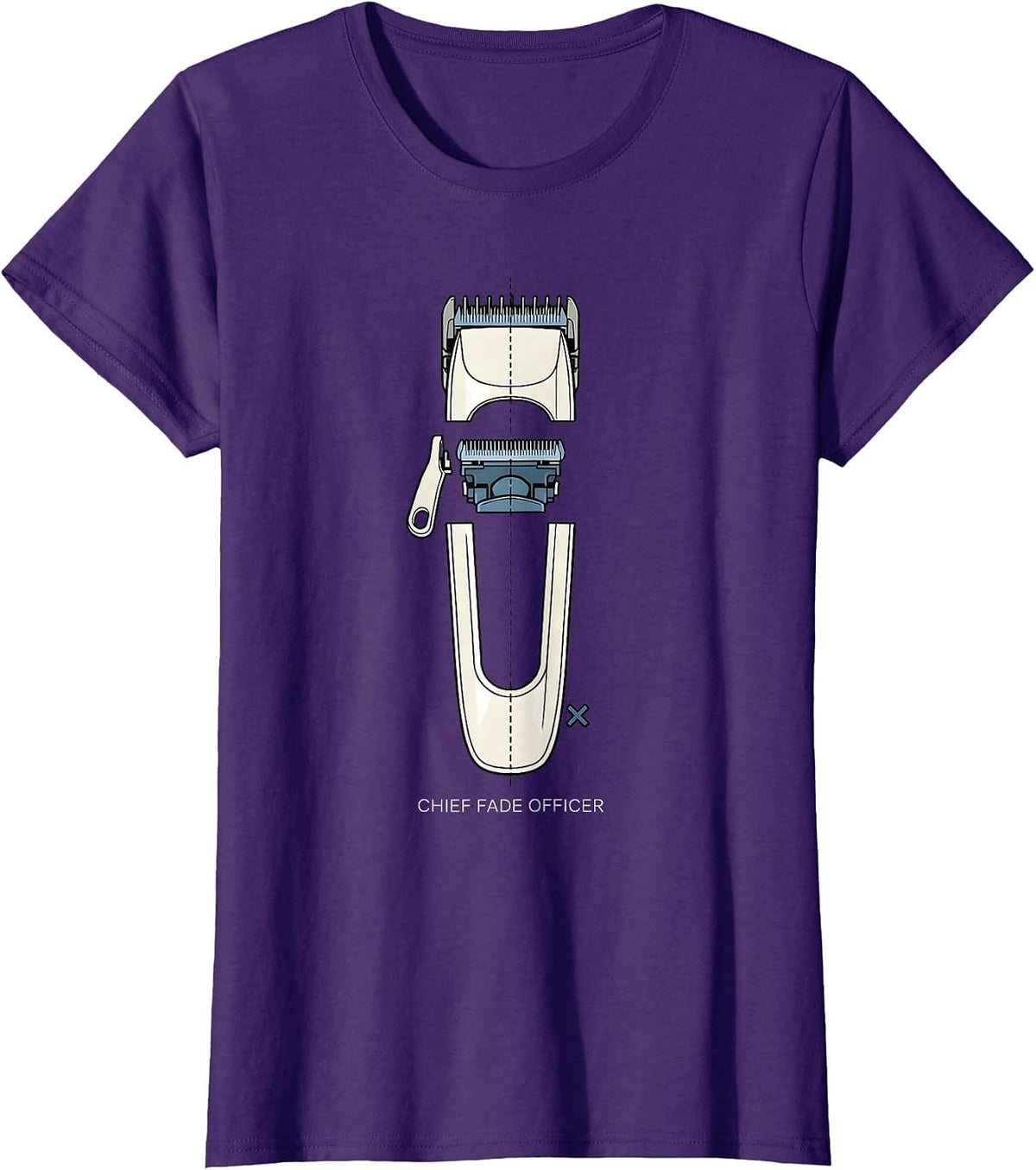 Women's Chief Fade Officer Funny Hairdresser Barber Gift T-Shirt - Purple