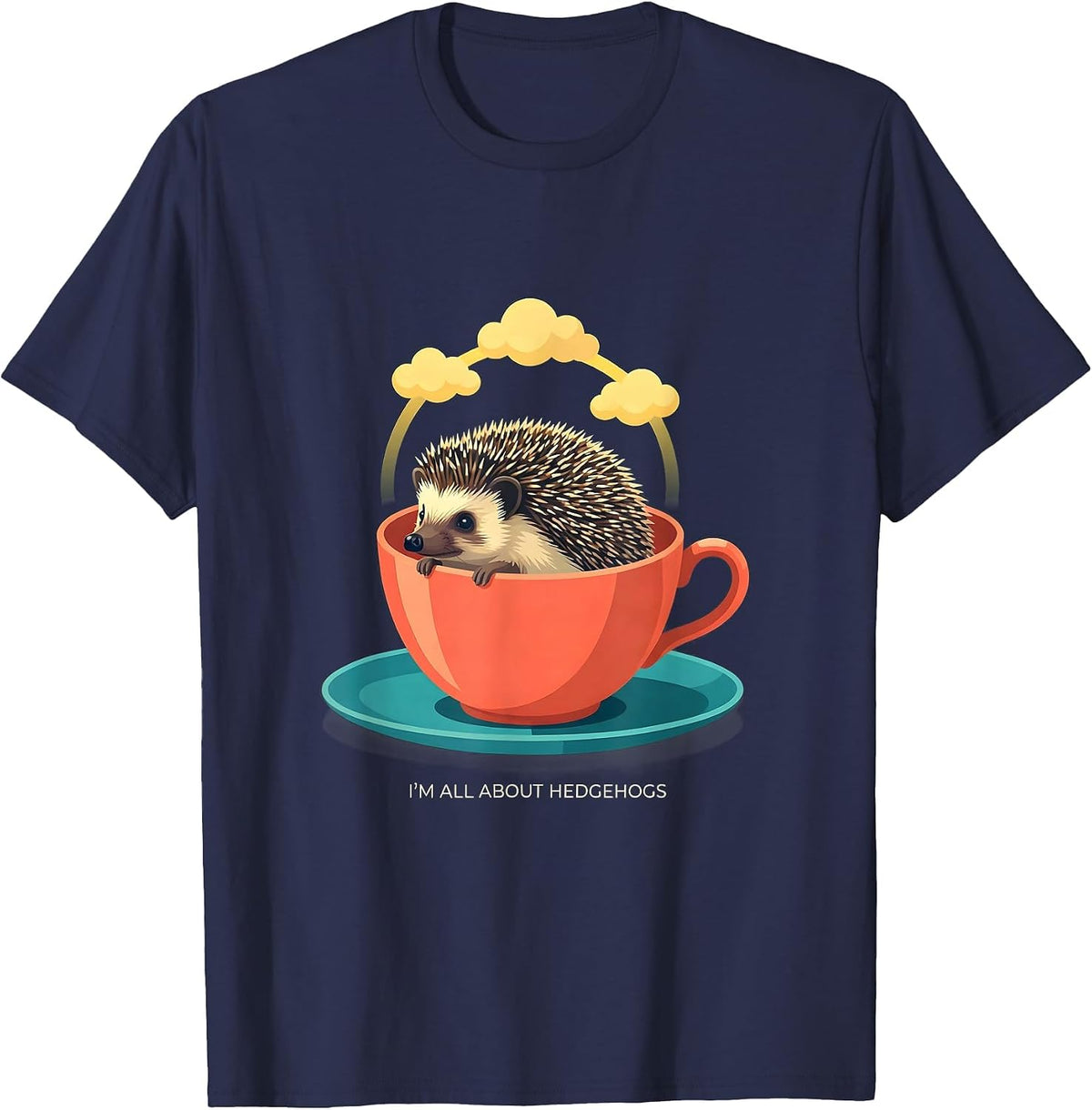 I'm All About Hedgehogs Cute Hedgehog Animal Lover Gift T-Shirt - Navy Blue
