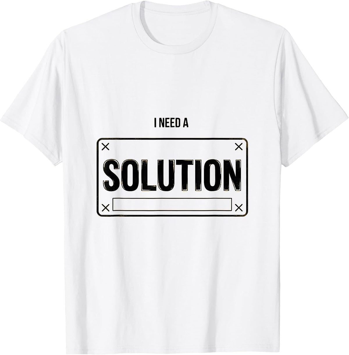 Men's I Need A Solution Minimalist Chemistry Pun Science Student T-Shirt - White