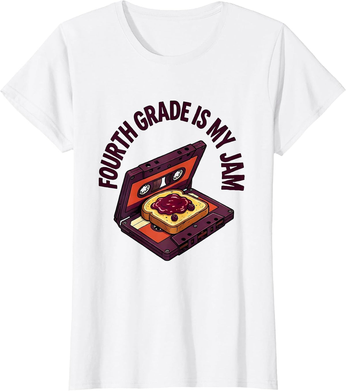 Fourth Grade Is My Jam Retro Teacher Student Back To School T-Shirt - White