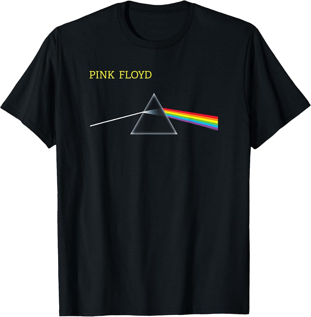 Official Pink Floyd Prism Progressive Rock Band Music Retro T-Shirt, Men, Black, Small - As Pictured