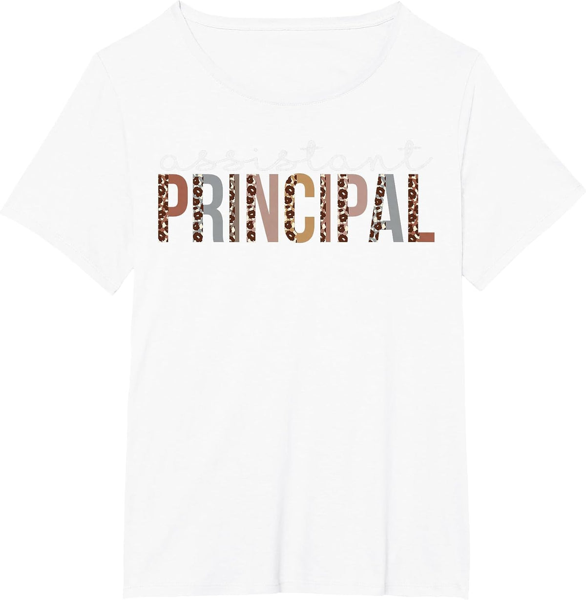 Assistant Principal Leopard Appreciation for Women for Work T-Shirt - White