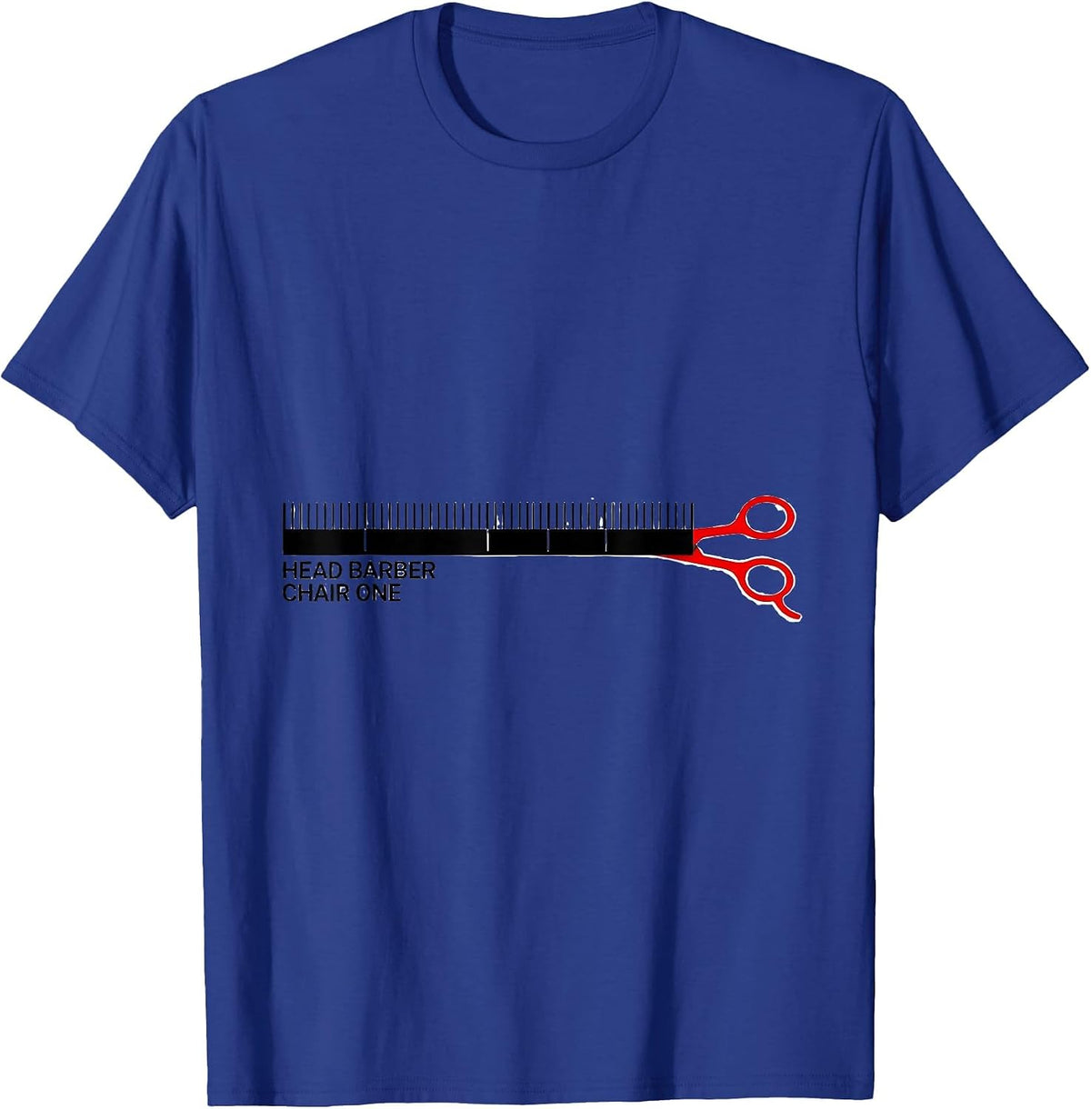 Men's Head Barber Chair One Funny Hairdresser Barber Gift T-Shirt - Royal Blue