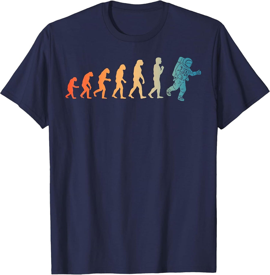 Astronaut Design for Men Boys Kids Galaxy Outer Space Themed T-Shirt - Navy Blue