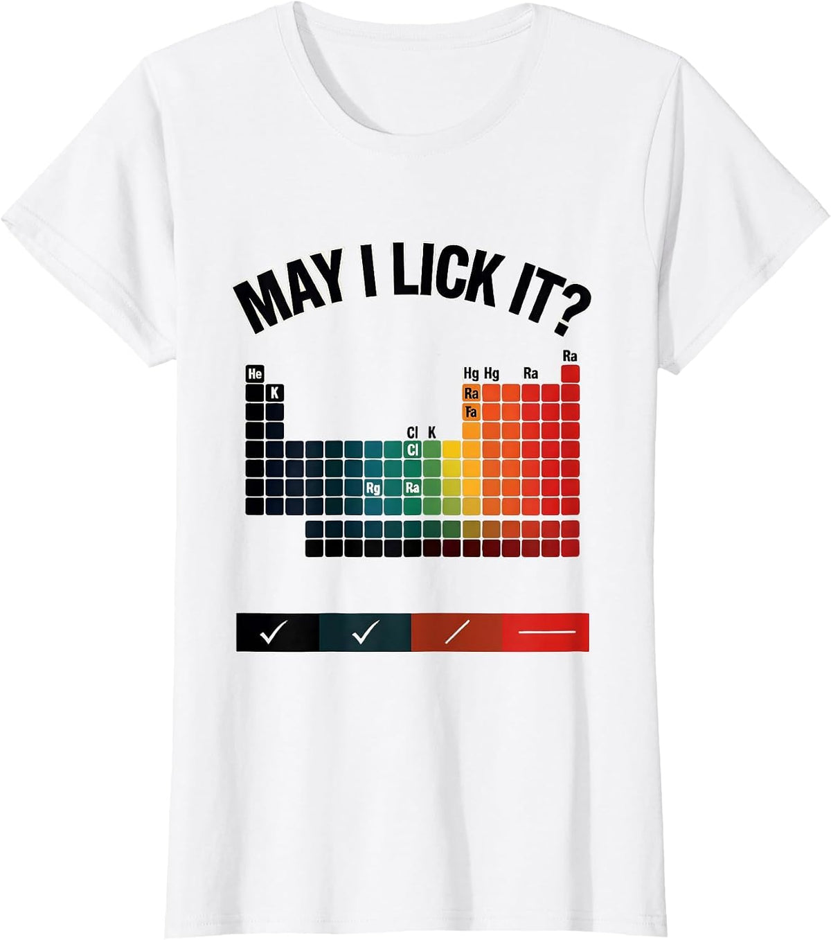 May I Lick It Funny Periodic Table Science Teacher Humor T-Shirt - White