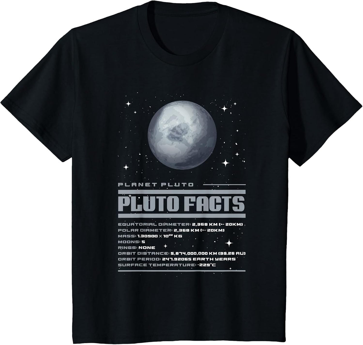 Facts About Pluto T-Shirt - Black