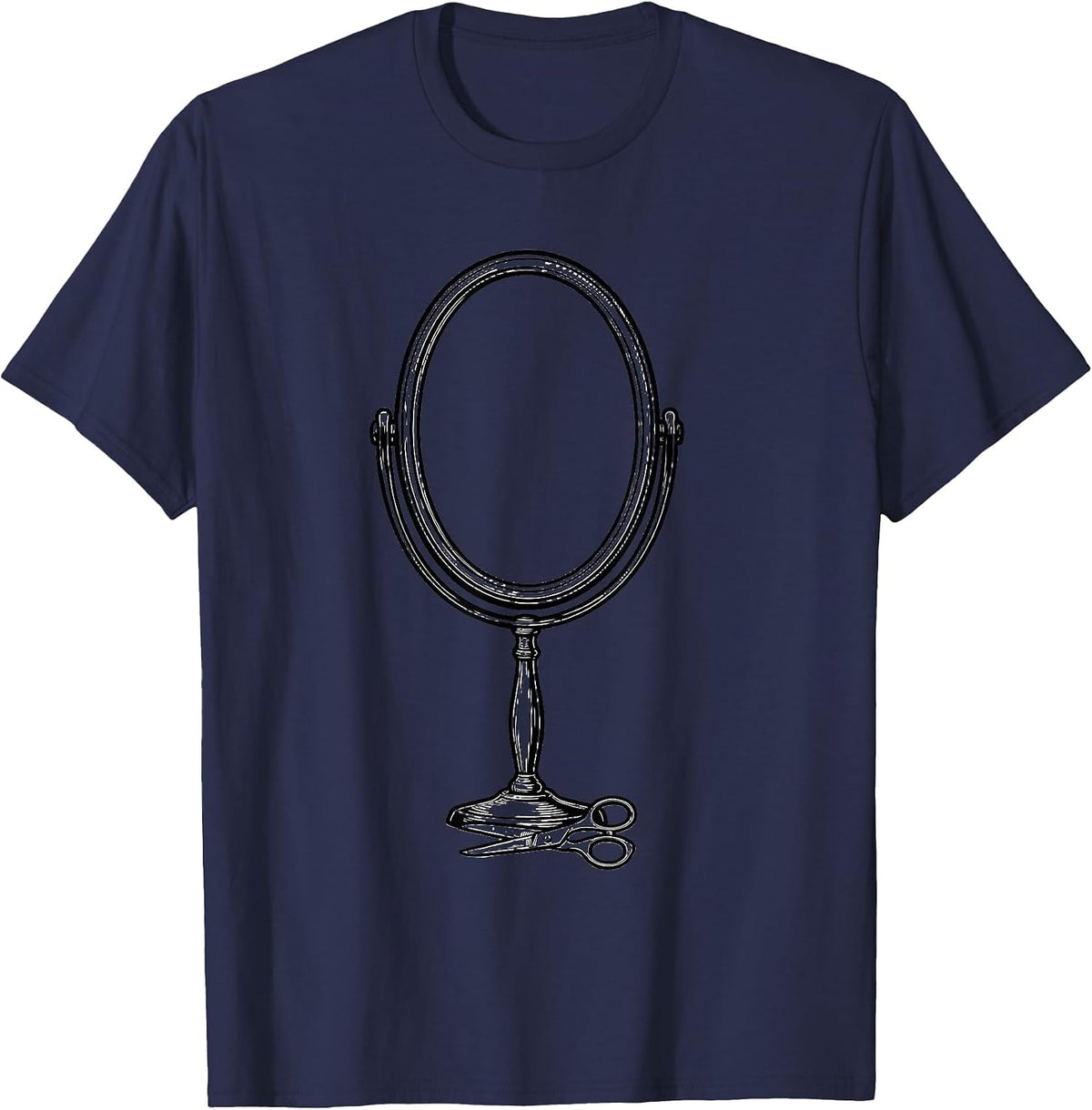 Hand Mirror Barber Humor Vintage Trade Pride Gift T-Shirt - Navy Blue